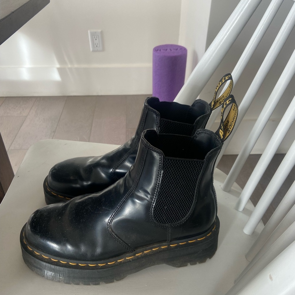 Black Used Dr. Marten Pull on / Slip On Boot scuff that’can be polished out